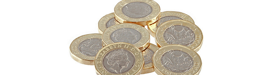 Pound coins illustrating the affordability of a vanpost account!
